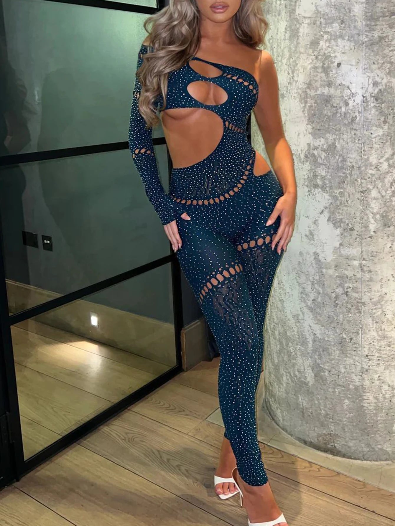 Glam Galaxy Rhinestone PartySculpt Jumpsuit